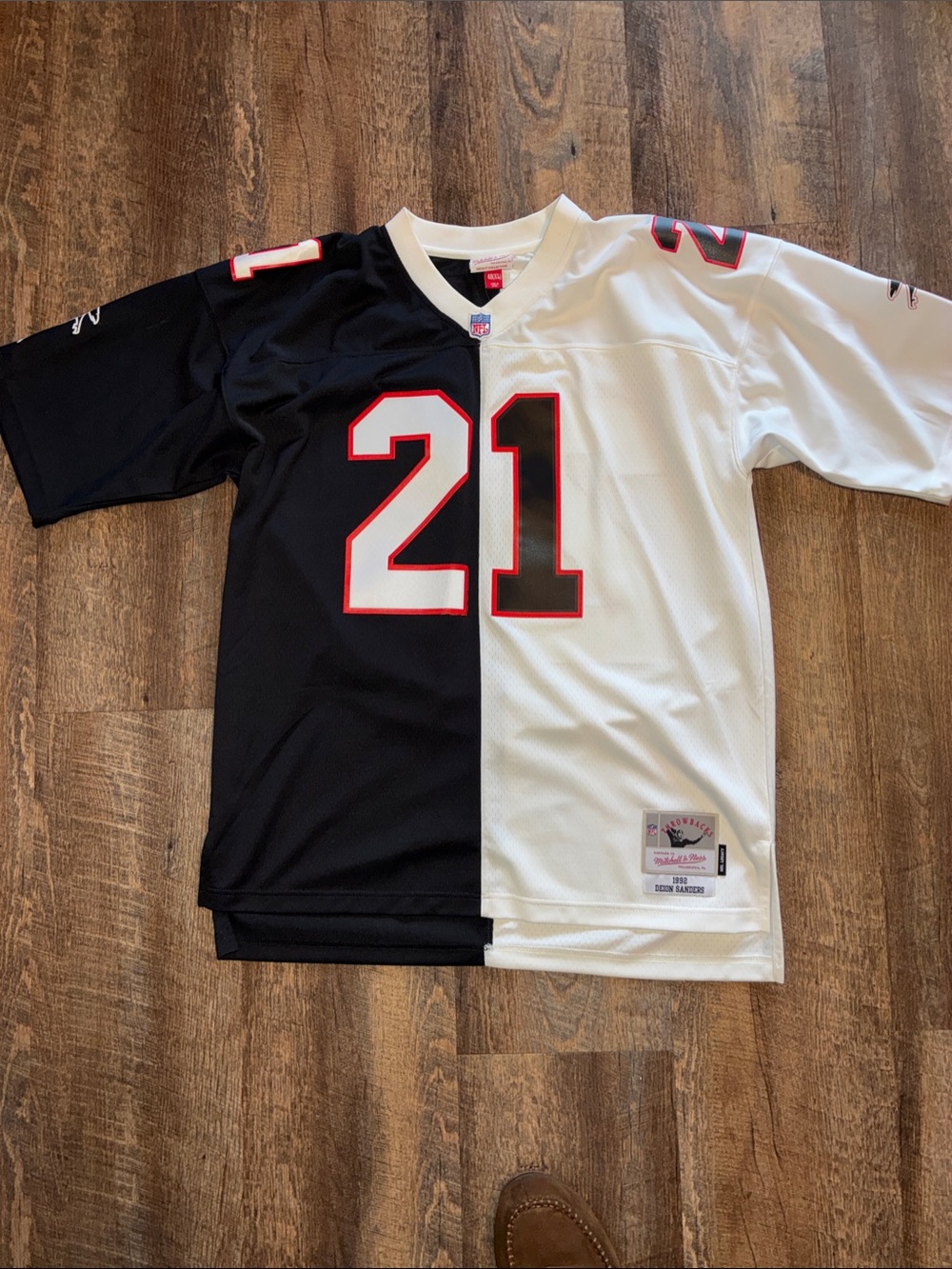 Mitchell & Ness Split Black/White #21 Retro Football Jersey